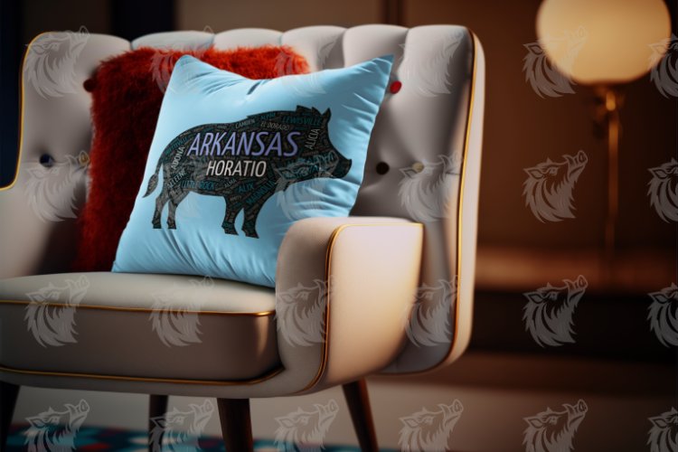 Personalized Arkansas Hog Word Art PNG