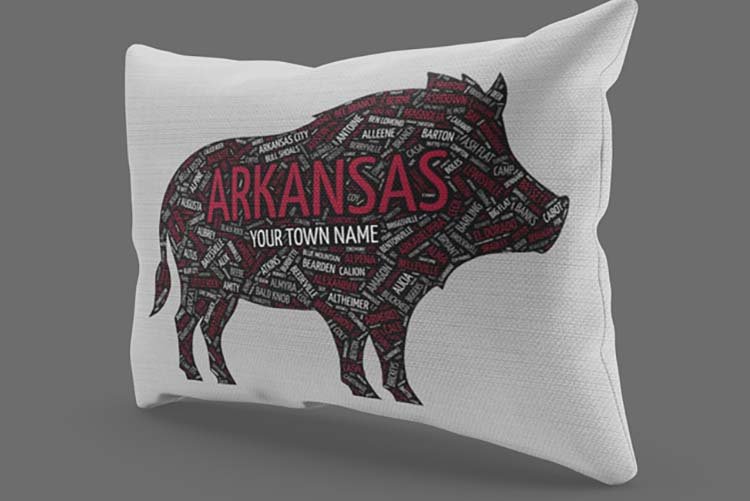 Personalized Arkansas Hog Word Art PNG