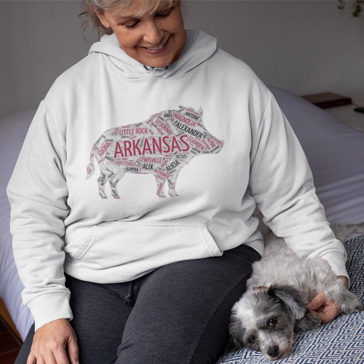 Arkansas Hog Word Art PNG | Razorback Sublimation Design | Wild Boar Clipart for T-Shirts & Tumblers