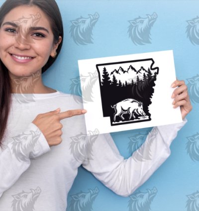 Hog State Arkansas SVG File v6_a 3