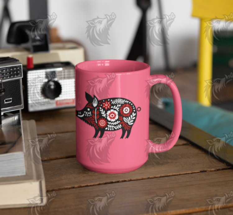 Red Floral Wild Boar