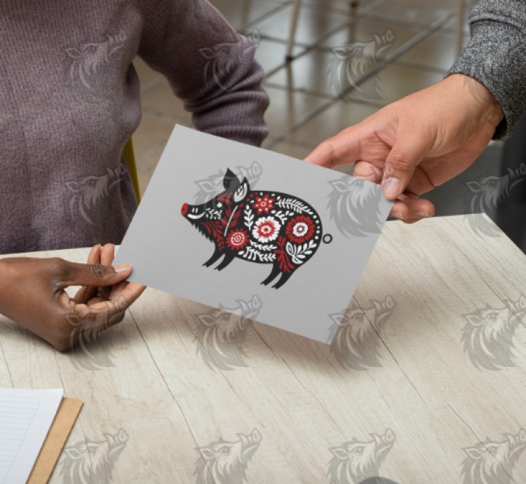 Red Floral Wild Boar