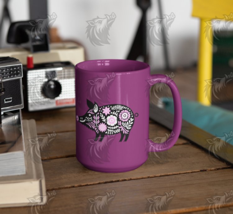 Pink Floral Wild Boar