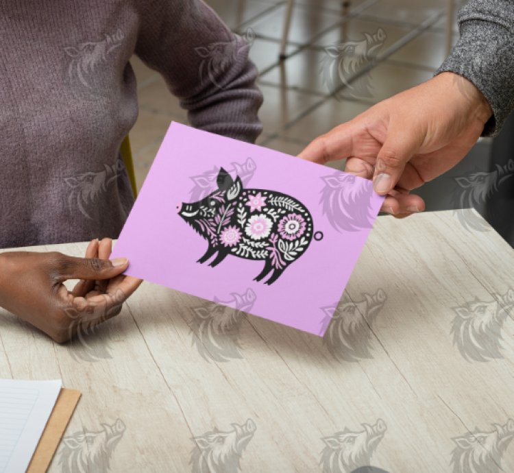 Pink Floral Wild Boar
