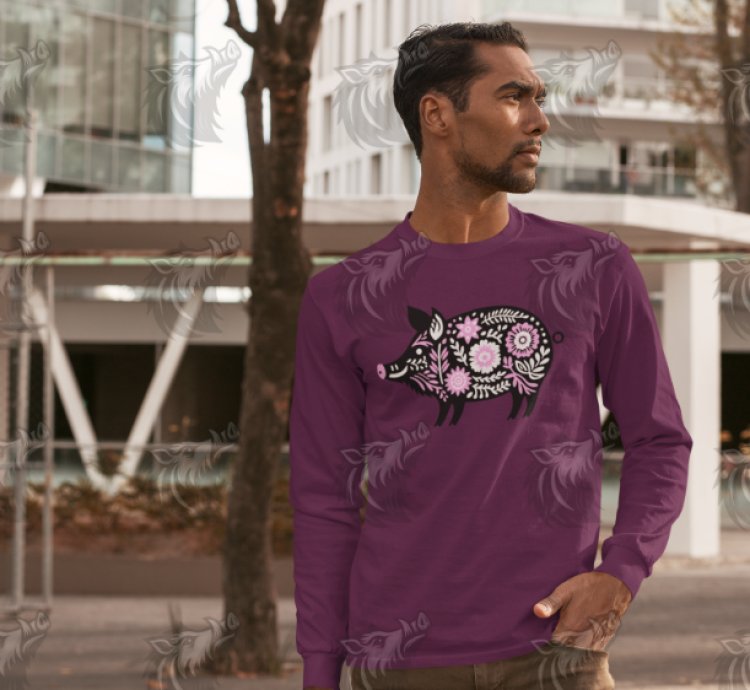Pink Floral Wild Boar