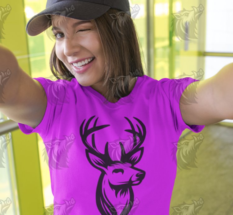 Vector Buck Deer Head