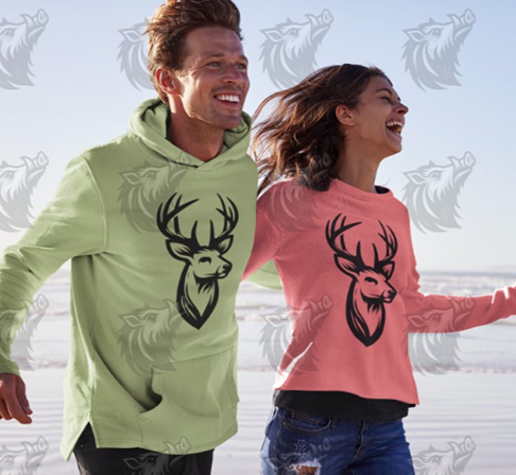 Vector Buck Deer Head