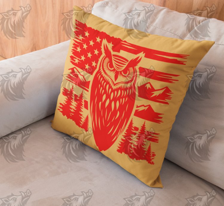 United States Owl Flag SVG