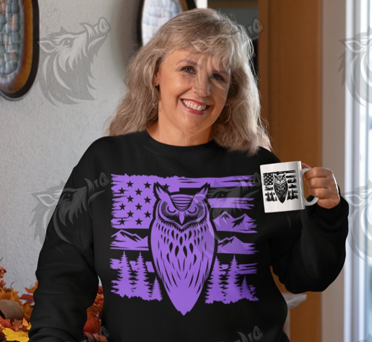 United States Owl Flag SVG