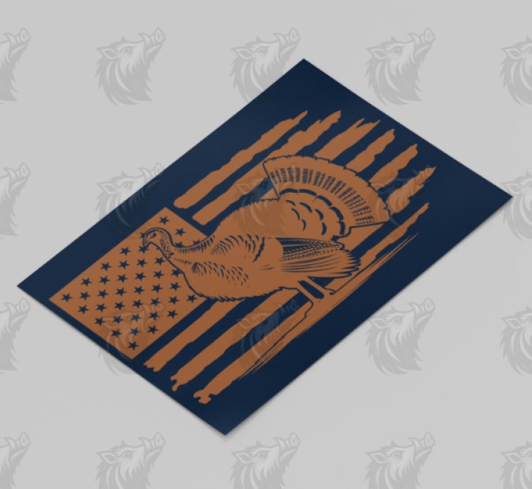 Tattered Turkey American Flag SVG