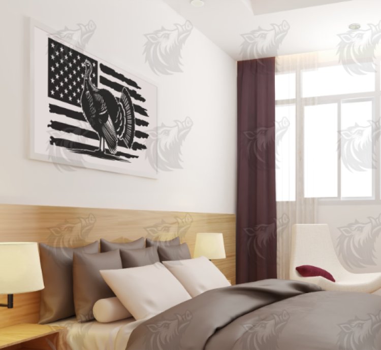 Tattered Turkey American Flag SVG