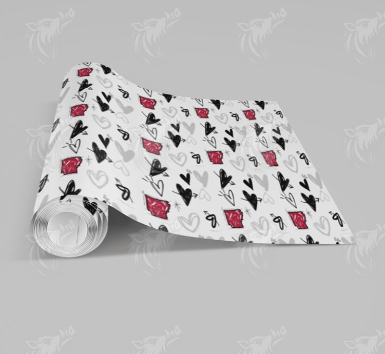 Arkansas Arrows & Hearts Digital Seamless Pattern