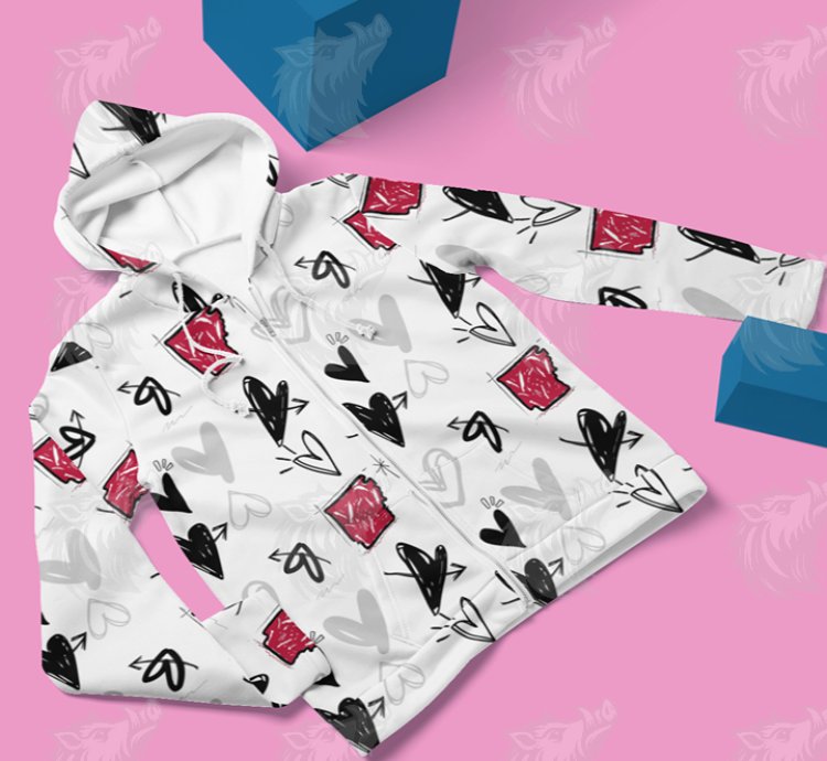 Arkansas Arrows & Hearts Digital Seamless Pattern