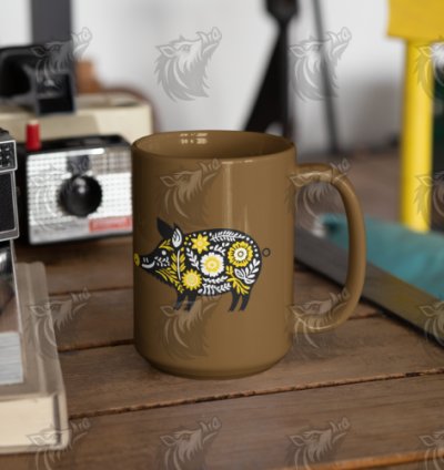 Sunflower Yellow Floral Wild Boar 4