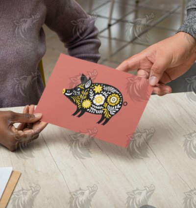 Sunflower Yellow Floral Wild Boar 3