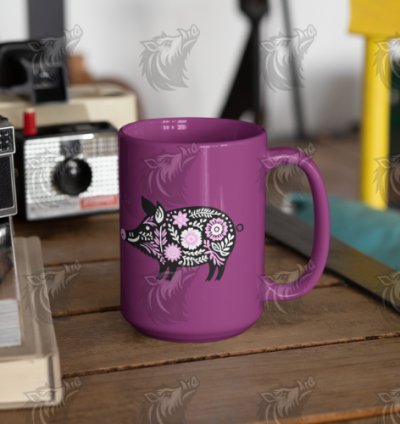 Pink Floral Wild Boar 4