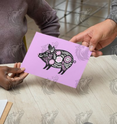 Pink Floral Wild Boar 3