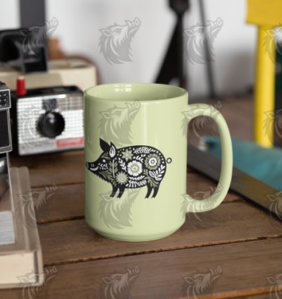 Military Green Floral Wild Boar 3