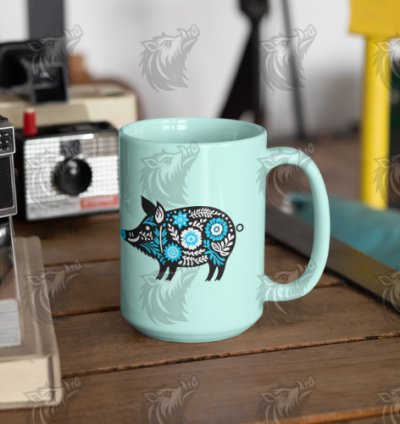 Ice Blue Floral Wild Boar 4