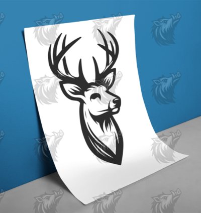 Vector Buck Deer Head
