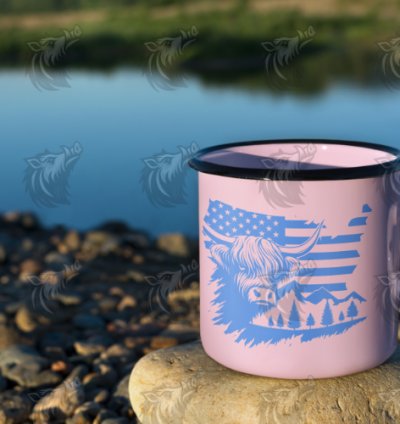 United States Highland Cow Flag SVG