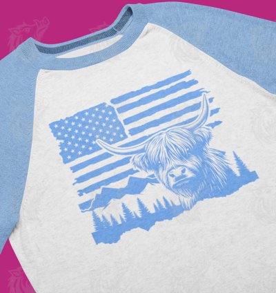 Highland Cow US Flag SVG Version 3
