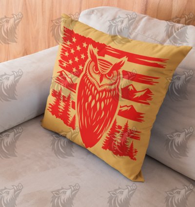 United States Owl Flag SVG 4