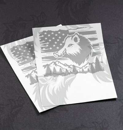 Wild Boar US Flag SVG 3