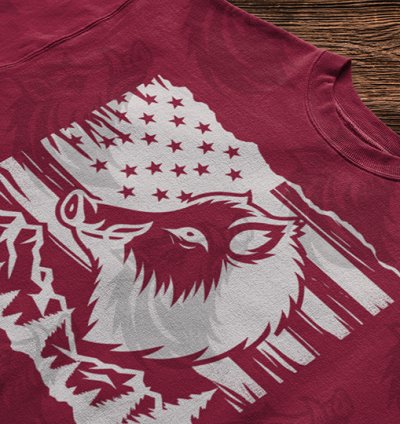 Wild Boar US Flag SVG