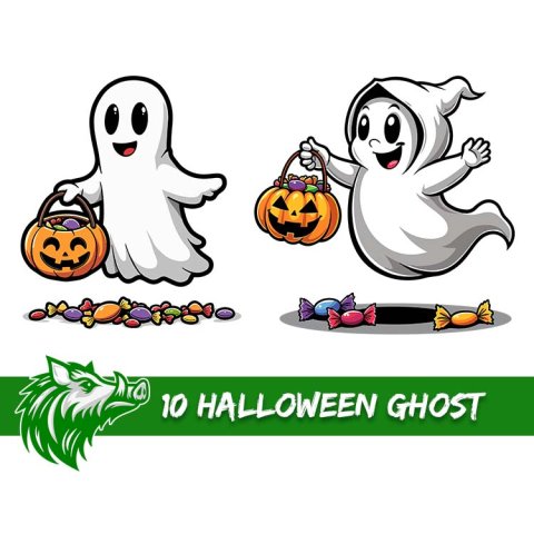 10 Free Halloween Ghosts High Res PNG Bundle 6