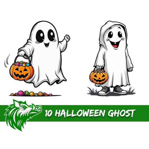 10 Free Halloween Ghosts High Res PNG Bundle 4