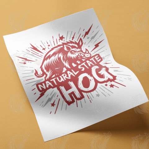 Natural State Hog High-Res Red PNG