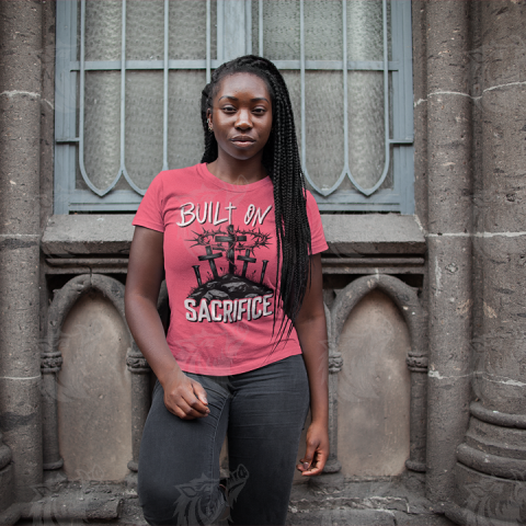 Christian Faith PNG Design: Built On SACRIFICE T-Shirt Design