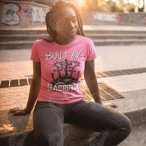 Christian Faith PNG Design: Built On SACRIFICE T-Shirt Design