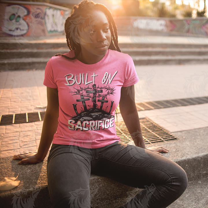 Christian Faith PNG Design: Built On SACRIFICE T-Shirt Design